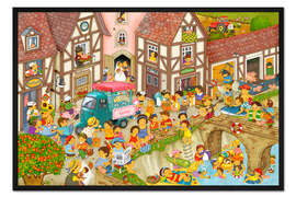 Gerahmter Kunstdruck Mein Dorf im Sommer