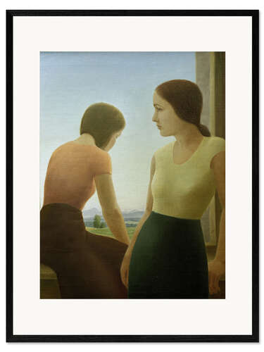 Kunsttryk i ramme Two girls at the window