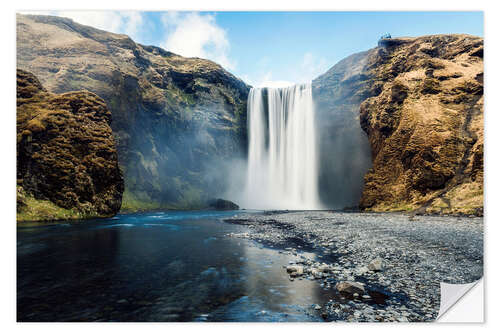 Självhäftande poster Skogafoss Waterfall