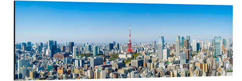 Aluminium print Tokyo skyline panorama with Tokyo Tower