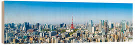 Print på træ Tokyo skyline panorama with Tokyo Tower