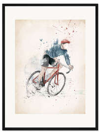 Gerahmter Kunstdruck Fahrradfahren