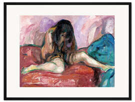 Gerahmter Kunstdruck Weinender Akt