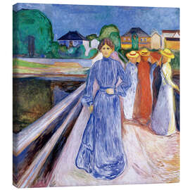 Leinwandbild  Damen auf der Brücke - Edvard Munch