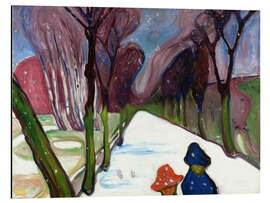 Aluminiumsbilde Nysnø i alleen - Edvard Munch