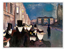 Tableau  Soirée sur l&#039;avenue Karl Johan - Edvard Munch
