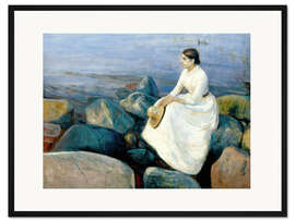 Gerahmter Kunstdruck Inger am Strand