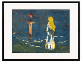 Impresión de arte enmarcada Moonlight on the sea