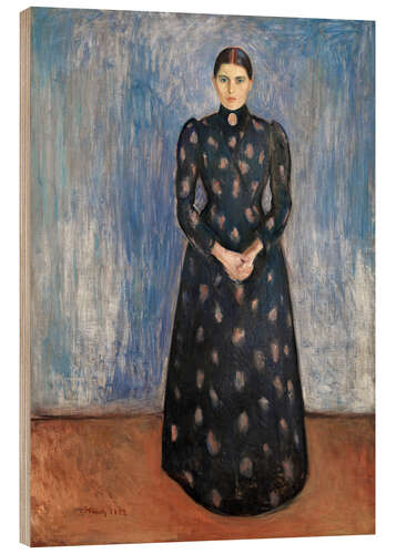 Wood print Inger in Black and Violet 