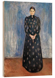 Wood print Inger in Black and Violet 