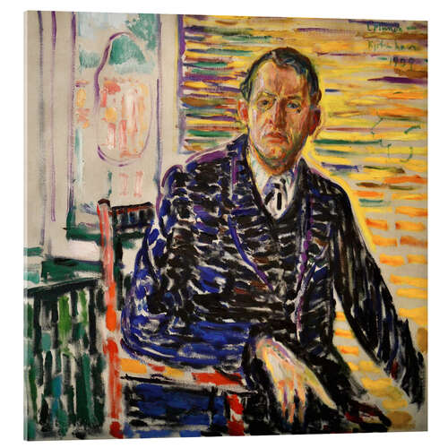 Tableau en verre acrylique Autoportrait à l'intérieur