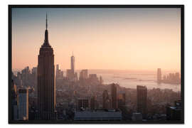 Gerahmter Kunstdruck Sonnenuntergang in New York