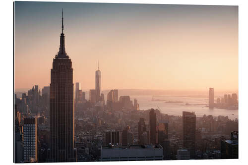 Quadro em plexi-alumínio Sunset over NYC