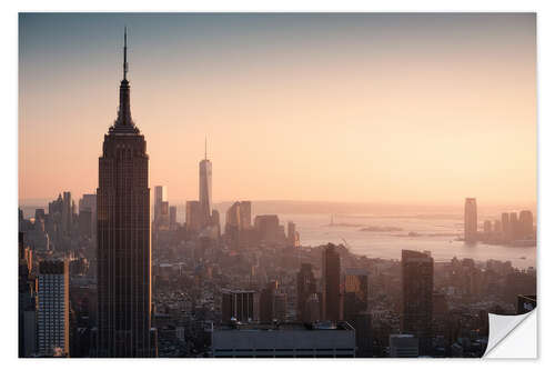 Selvklæbende plakat Sunset over NYC