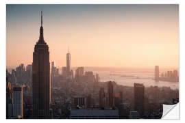 Selvklæbende plakat Sunset over NYC