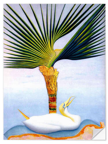 Självhäftande poster palm tree and bird