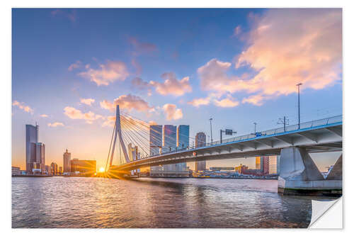 Självhäftande poster Rotterdam The Erasmus Bridge