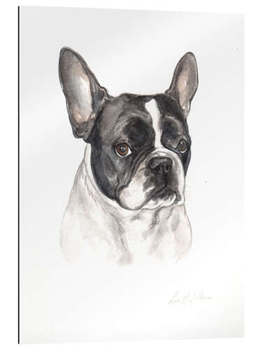 Gallery print French bulldog, black-white