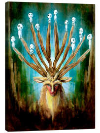 Tableau sur toile  Le Dieu-cerf et les esprits de la forêt - Barrett Biggers
