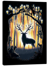 Tableau sur toile  Le Dieu de la forêt, Princesse Mononoké - Barrett Biggers