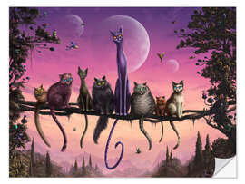 Självhäftande poster Cats in heaven