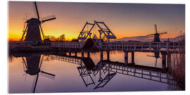 Acrylic print Sunset, Kinderdijk