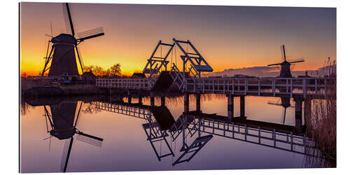 Gallery print Sunset, Kinderdijk