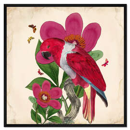 Gerahmter Kunstdruck Exotische Papageien VI