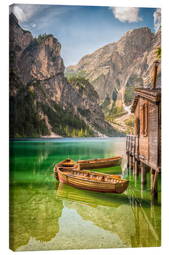 Tableau sur toile Braies Lake