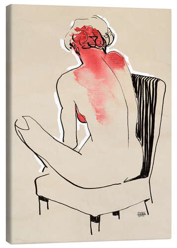 Lærredsbillede Sitting nude