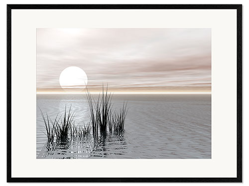 Impresión de arte enmarcada Puesta de sol