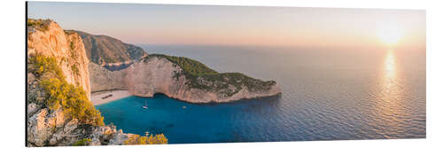 Aluminiumsbilde Panoramic of shipwreck beach (Navagio) on Zakynthos island, Greece