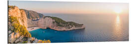 Aluminium print Panoramic of shipwreck beach (Navagio) on Zakynthos island, Greece