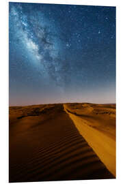 Foam board print Milky way over dunes, Oman