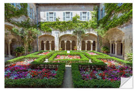 Selvklebende plakat Garden in the cloister of St Paul Mausole abbey, Provence, France