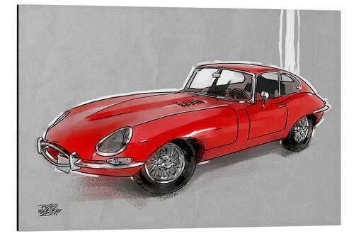 Aluminium print Jaguar E type