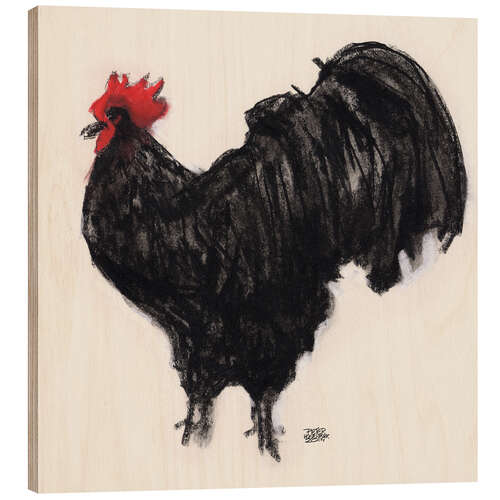 Hout print Black cock