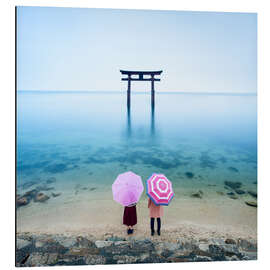 Aluminium print Japanese Torii in the sea