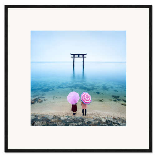 Gerahmter Kunstdruck Japanisches Torii im Meer
