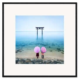 Gerahmter Kunstdruck Japanisches Torii im Meer