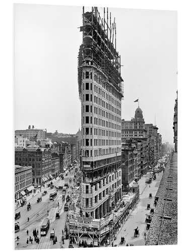 Hartschaumbild New York City 1903, Flatiron Building im Bau