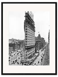 Impression artistique encadrée Construction du Flatiron Building à New York en 1903