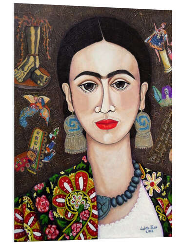 Foam board print Frida Kahlo in thought