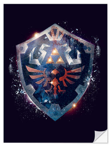 Selvklebende plakat Epic Shield of Hyrule