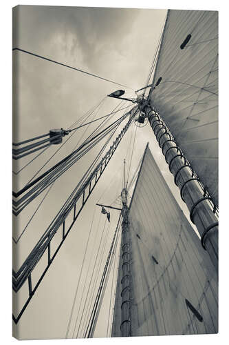 Canvas print Masts, ropes and sails