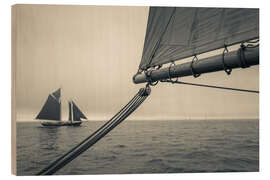 Wood print Schooner in Gloucester Harbor