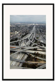 Gerahmter Kunstdruck Autobahnen in Los Angeles