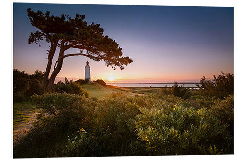 Tableau en PVC Sunrise at Lighthouse Dornbusch on Hiddensee