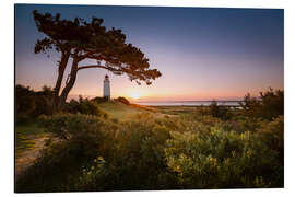 Magnettafel Sonnenaufgang am Leuchtturm Dornbusch auf Hiddensee