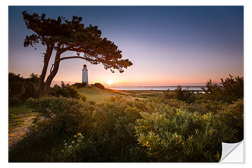 Naklejka na ścianę Sunrise at Lighthouse Dornbusch on Hiddensee